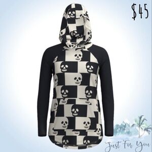 Black and White Skull Hoodie sz 2XL